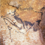 De enige afbeelding van een mens in de grotten van Lascaux