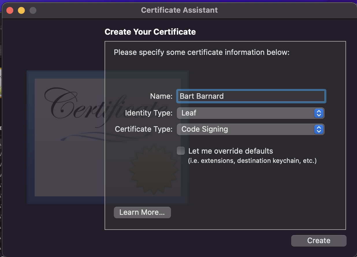 Invullen van de gegevens van het certificaat
